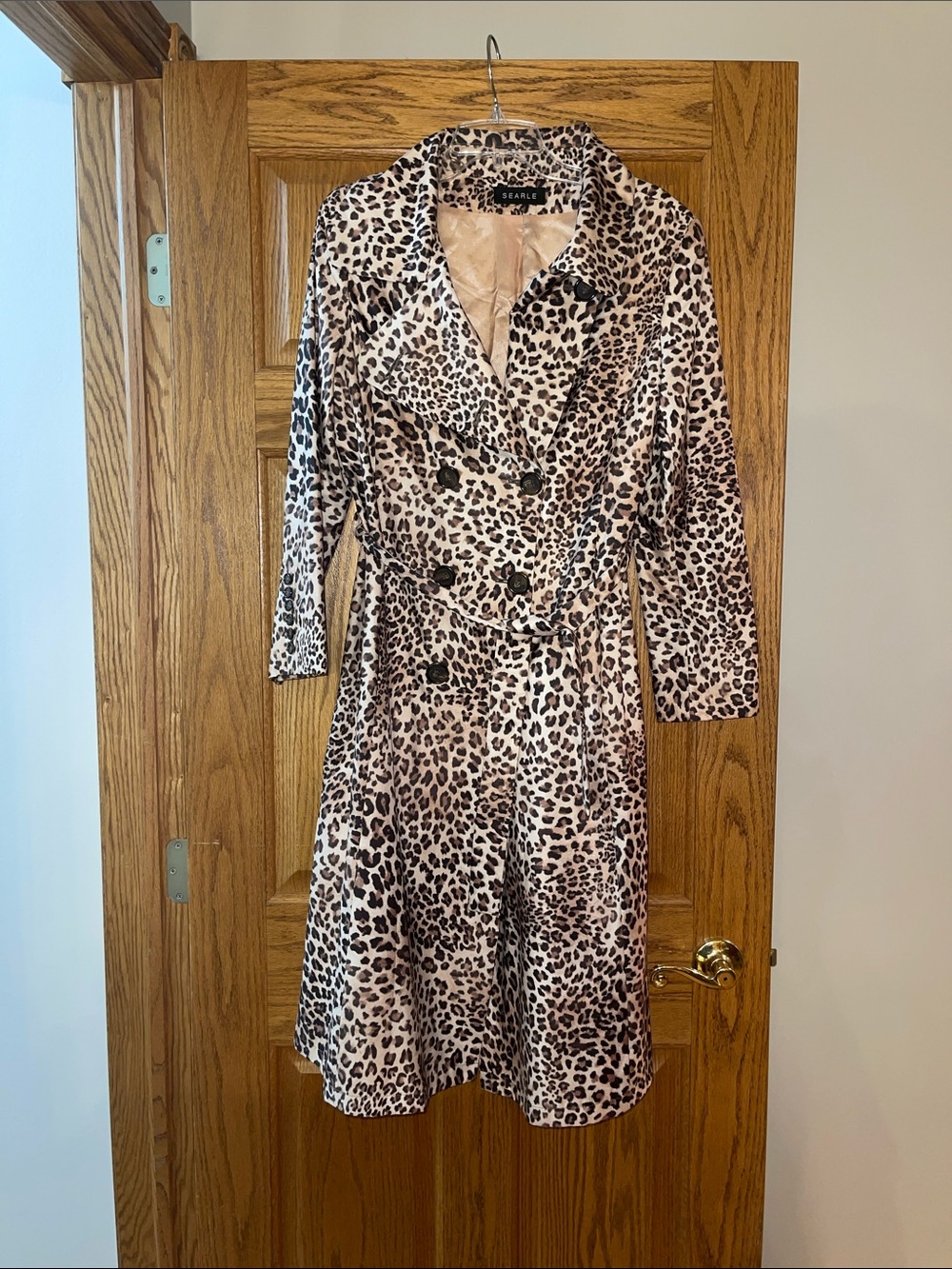 Searle Leopard print trench coat